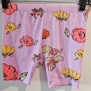 Disney Princess Girls Purple Bike Shorts Cinderella Floral Size 6 Spring Summer